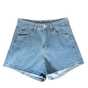 Shein high rise mom jeans shorts medium wash denim size small 4